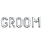 Τεράστια Ασημί Μπαλόνια Groom