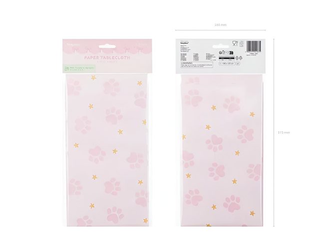 Τραπεζομάντηλο πάρτυ ροζ Πατουσάκια 180x120cm