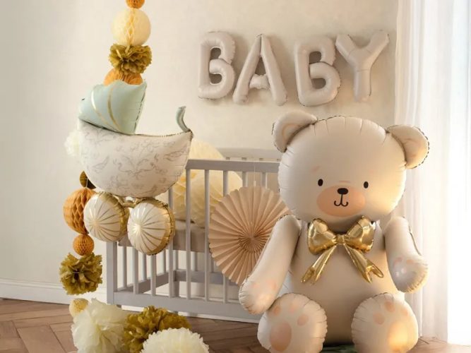 55 Μπαλόνι φράση 'Baby'  - Μπεζ