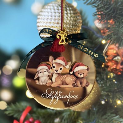 Χριστουγεννιάτικο Στολίδι Plexi - "Ξύλινα Ζωάκια"