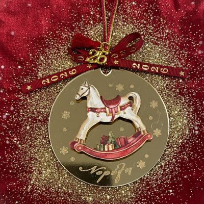 Χριστουγεννιάτικο Στολίδι Χρυσό Plexi - "3D Ξύλινο Αλογάκι"
