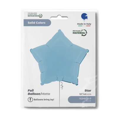 18 Μπαλόνι Αστέρι Γαλάζιο Ματ