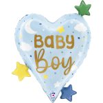 25 Μπαλόνι Καρδιά Baby Boy Stars