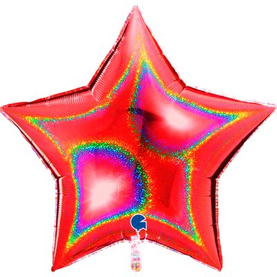 36 Μπαλόνι κόκκινο αστέρι Holographic
