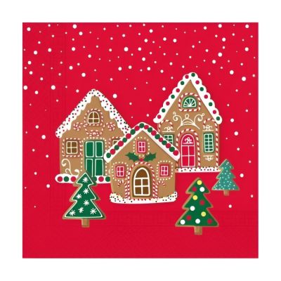 Χριστουγεννιάτικες Χαρτοπετσέτες -  Μπισκοτόσπιτα 20 τεμ