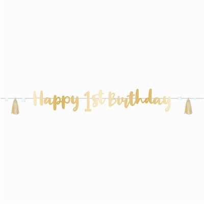 Γιρλάντα Happy 1st Birthday γαλάζιο Ombre