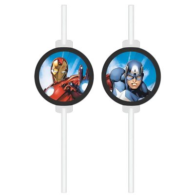 Καλαμάκια με φιγούρες - Avengers 4 τεμ