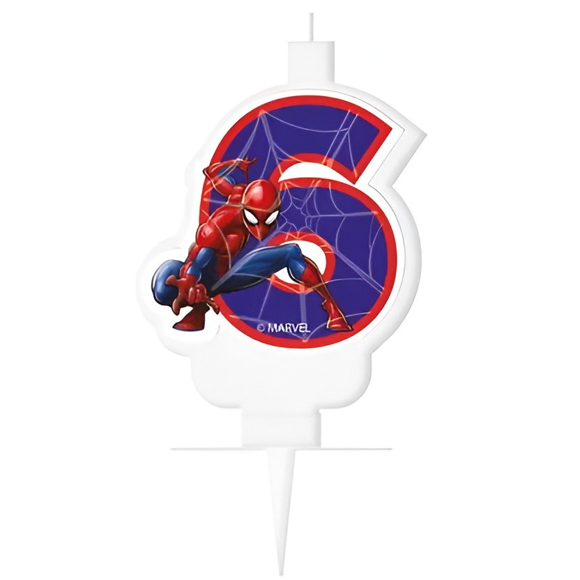 Κεράκι Spiderman Αριθμός 6 Κεράκι Spiderman Αριθμός 6