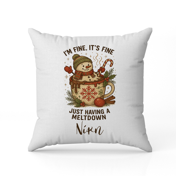 Μαξιλάρι Χριστουγεννιάτικο snowman meltdown με όνομα