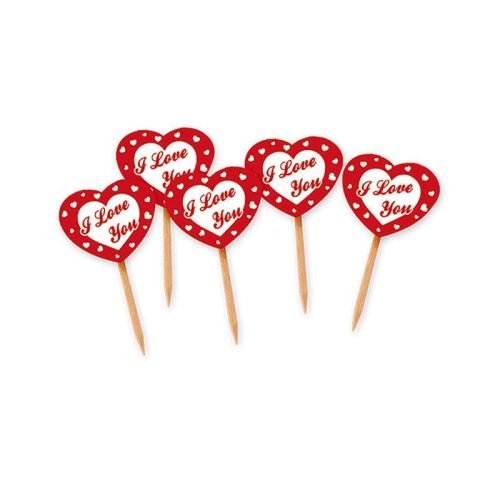 Topper Cupcake - Καρδιά I Love You 25 τεμ