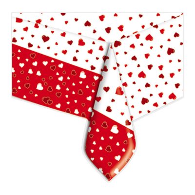 Τραπεζομάντηλο - Καρδούλες Πλαστικό 140 x 270 cm