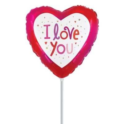 10” Mini Shape Μπαλόνι Καρδιά λευκό πλαίσιο I Love you