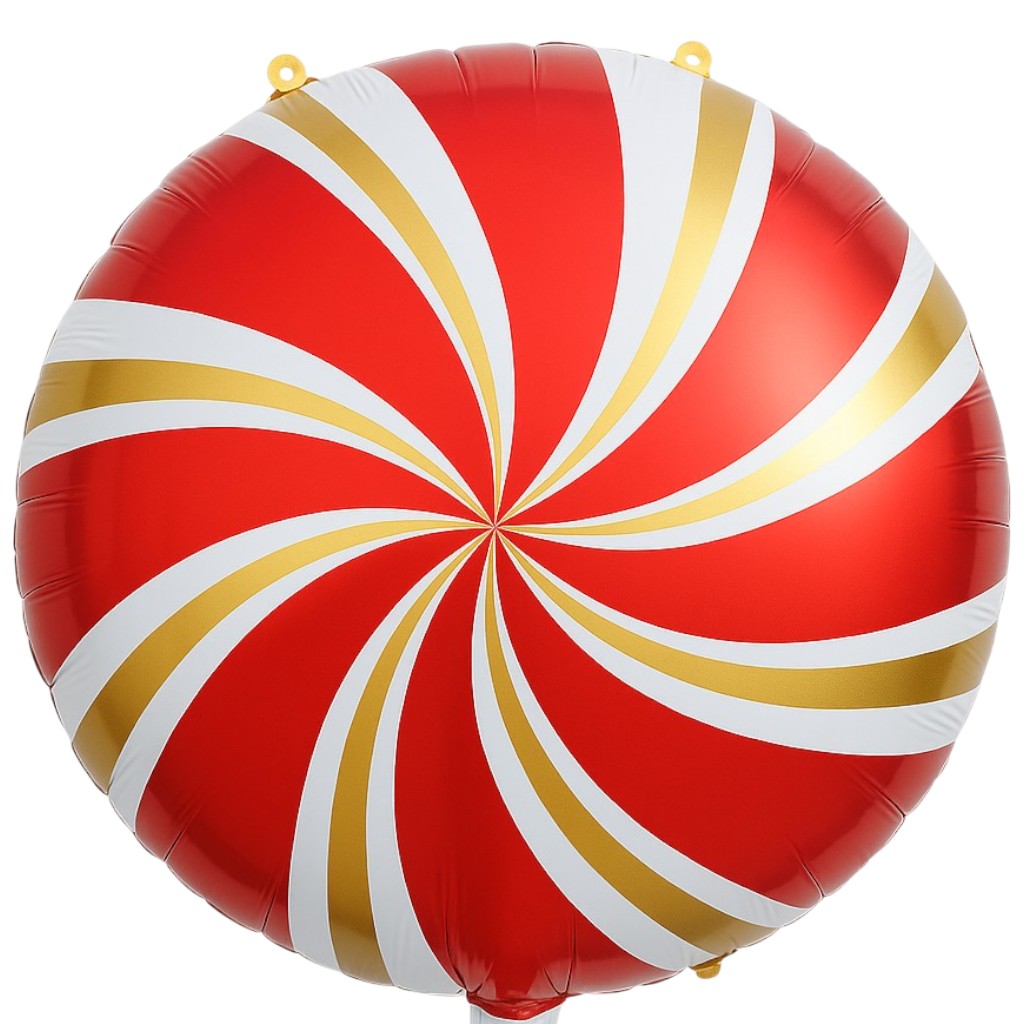18'' Κόκκινο Στρογγυλό Μπαλόνι Καραμέλα 18'' Κόκκινο Στρογγυλό Μπαλόνι Καραμέλα