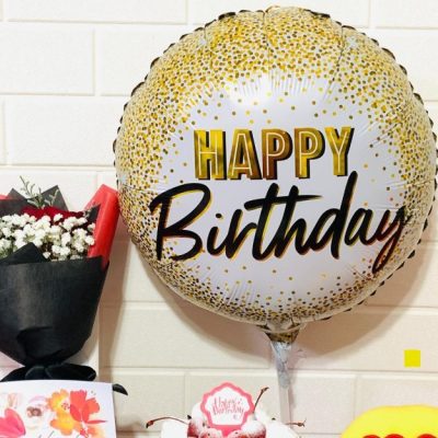 18'' Μπαλόνι Χρυσό Happy Birthday