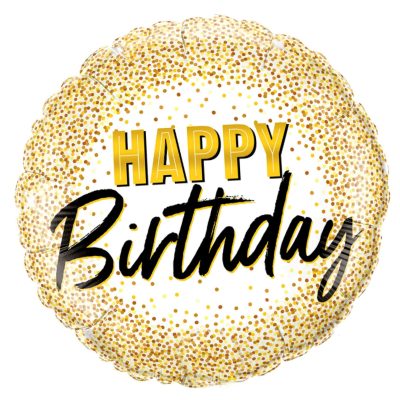 18'' Μπαλόνι Χρυσό Happy Birthday