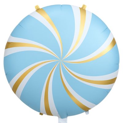 18'' Γαλάζιο  Στρογγυλό Μπαλόνι Καραμέλα