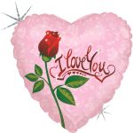 18 Μπαλόνι Καρδιά I love you - Τριαντάφυλλο