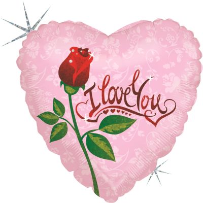 18 Μπαλόνι Καρδιά I love you - Τριαντάφυλλο