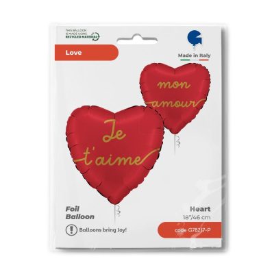 18 Μπαλόνι Καρδιά Je t' aime - Mon Amour