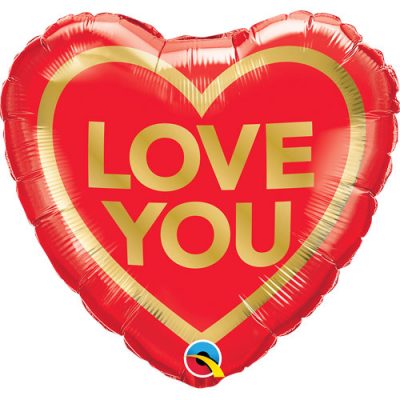 18 Μπαλόνι καρδιά 'Love you' χρυσό