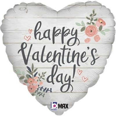 18 Μπαλόνι Ρουστίκ Καρδιά Happy Valentine's Day