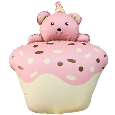 28'' Μπαλόνι Cupcake Με ροζ Αρκουδάκι