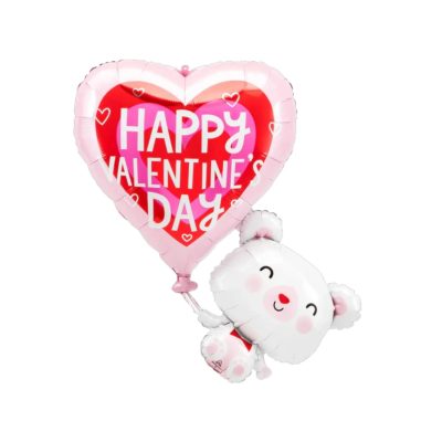 Junior Shape Μπαλόνι Καρδιά με Αρκουδάκι Valentine's Day