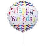 Mini Shape Μπαλόνι Happy Birthday άσπρο