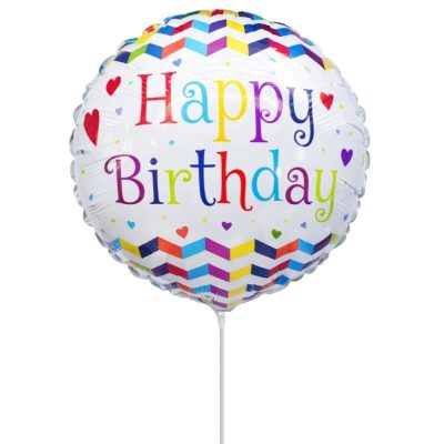 Mini Shape Μπαλόνι Happy Birthday άσπρο