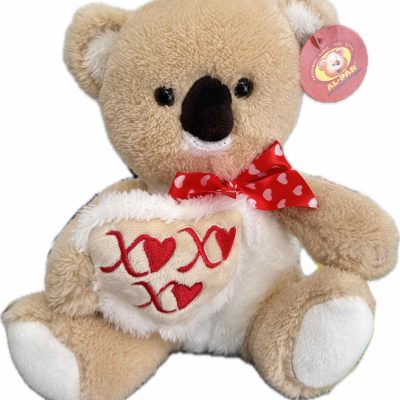 Αρκουδάκι με Φιόγκο και Καρδιά 23cm  Τυχαία Επιλογή
