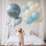 Σετ Μπαλόνια - Baby Blue & Ιβουάρ 12 τεμ