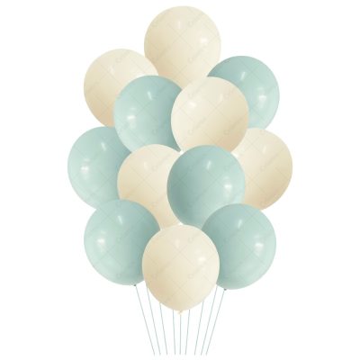Σετ Μπαλόνια - Baby Blue & Ιβουάρ 12 τεμ