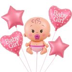 Σετ Μπαλόνια γέννησης Baby Girl 5 τεμ