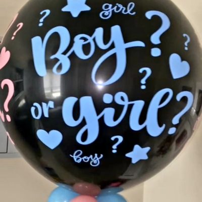 Τεράστιο Μαύρο μπαλόνι για Gender Reveal