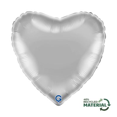 18 Μπαλόνι Καρδιά Ασημί