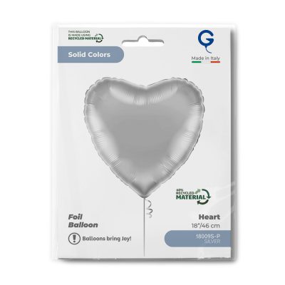 18 Μπαλόνι Καρδιά Ασημί