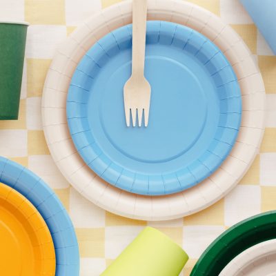 Χάρτινα Πιάτα γλυκού - Γαλάζια 6 τεμ