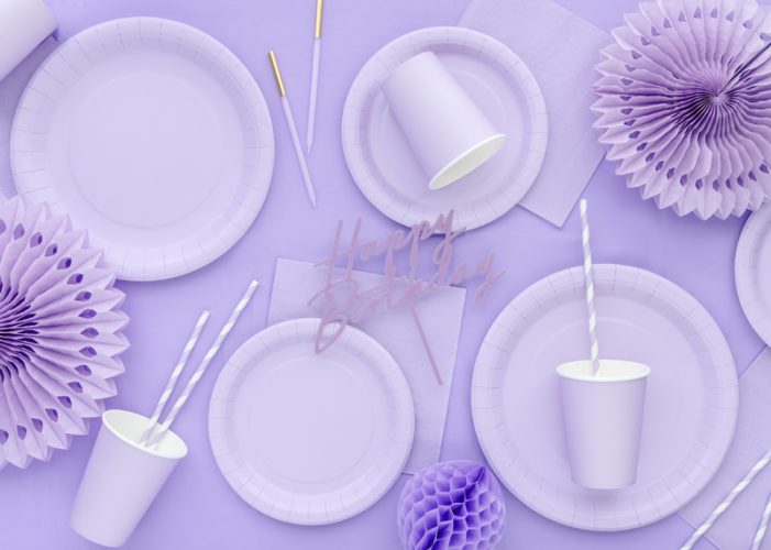 Χάρτινα Πιάτα γλυκού - Λιλά 6 τεμ