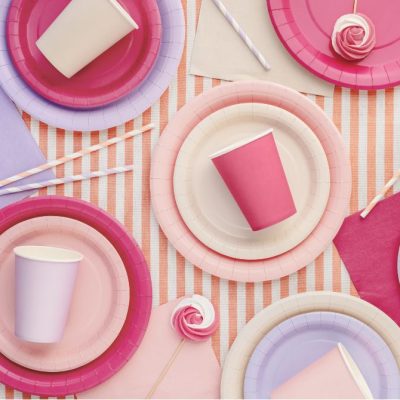 Χάρτινα Πιάτα φαγητού - Φούξια 6 τεμ