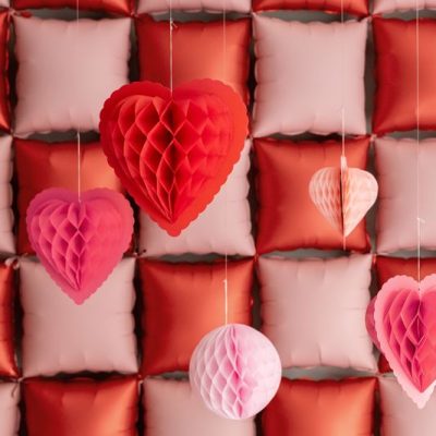 Χάρτινες Διακοσμητικές Κυψέλες Καρδιές 3 τεμ
