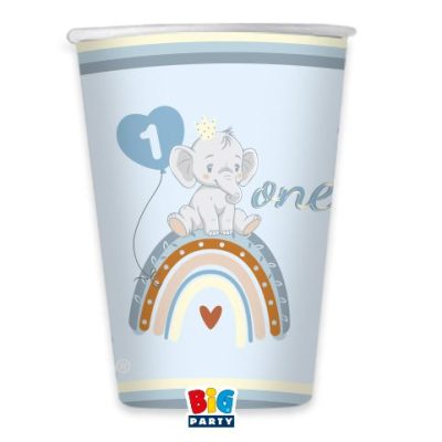 Γαλάζια Ποτήρια Χάρτινα - One ελεφαντάκι 8 τεμ