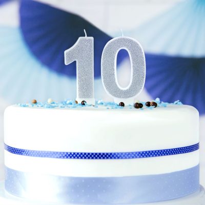 Κεράκια γενεθλίων Αριθμοί - Ασημί