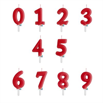 Κεράκια Γενεθλίων Αριθμοί - Κόκκινο