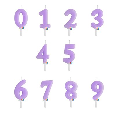 Κεράκια Γενεθλίων Αριθμοί - Λιλά