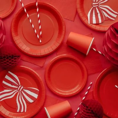 Κόκκινα Χάρτινα Ποτήρια 6 τεμ