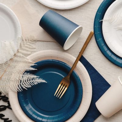 Μπλε Χάρτινα Ποτήρια 6 τεμ