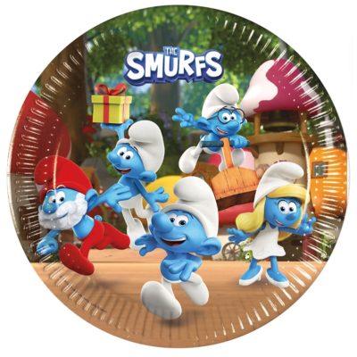 Πιάτα φαγητού Στρουμφάκια 8 τεμ