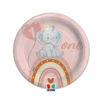 Ροζ Πιάτα γλυκού - One ελεφαντάκι 8 τεμ