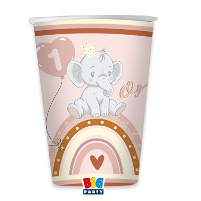 Ροζ Ποτήρια Χάρτινα - One ελεφαντάκι 8τεμ