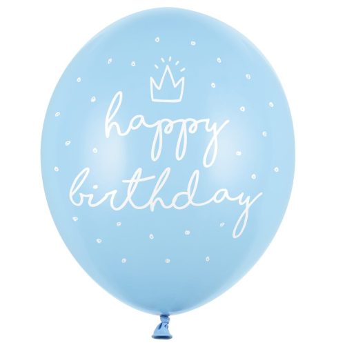 Σετ Μπαλόνια Happy Birthday γαλάζιο 6 τεμ